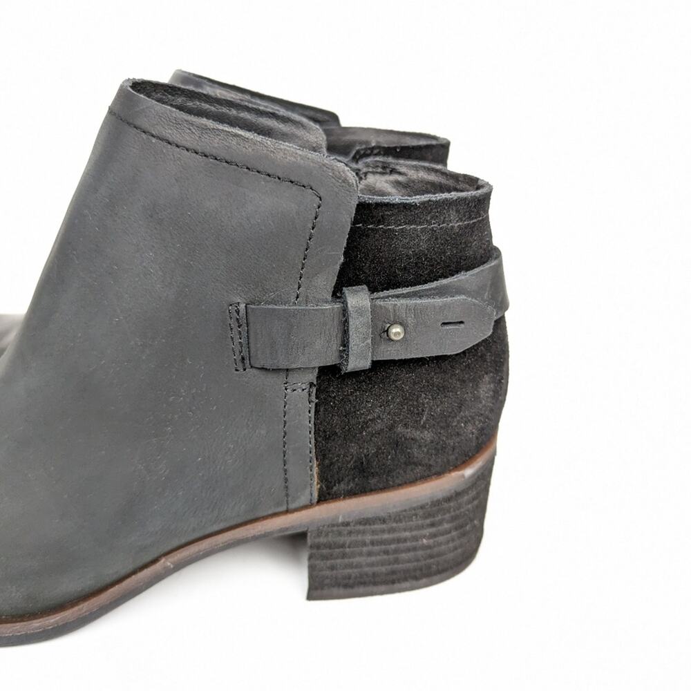 Kork Ease Sonya Booties 7.5 Black Leather Ankle Zip Comfort Casual Classic - Picture 8 of 9